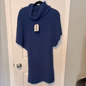 Blue Cowl Neck Sweater
